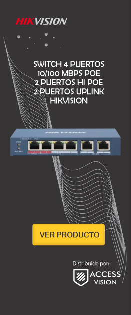 SWITCH 4 PUERTOS 10 100 MBPS POE 1 PUERTO HI POE 2 PUERTOS UPLINK 10 100 MBPS HIKVISION